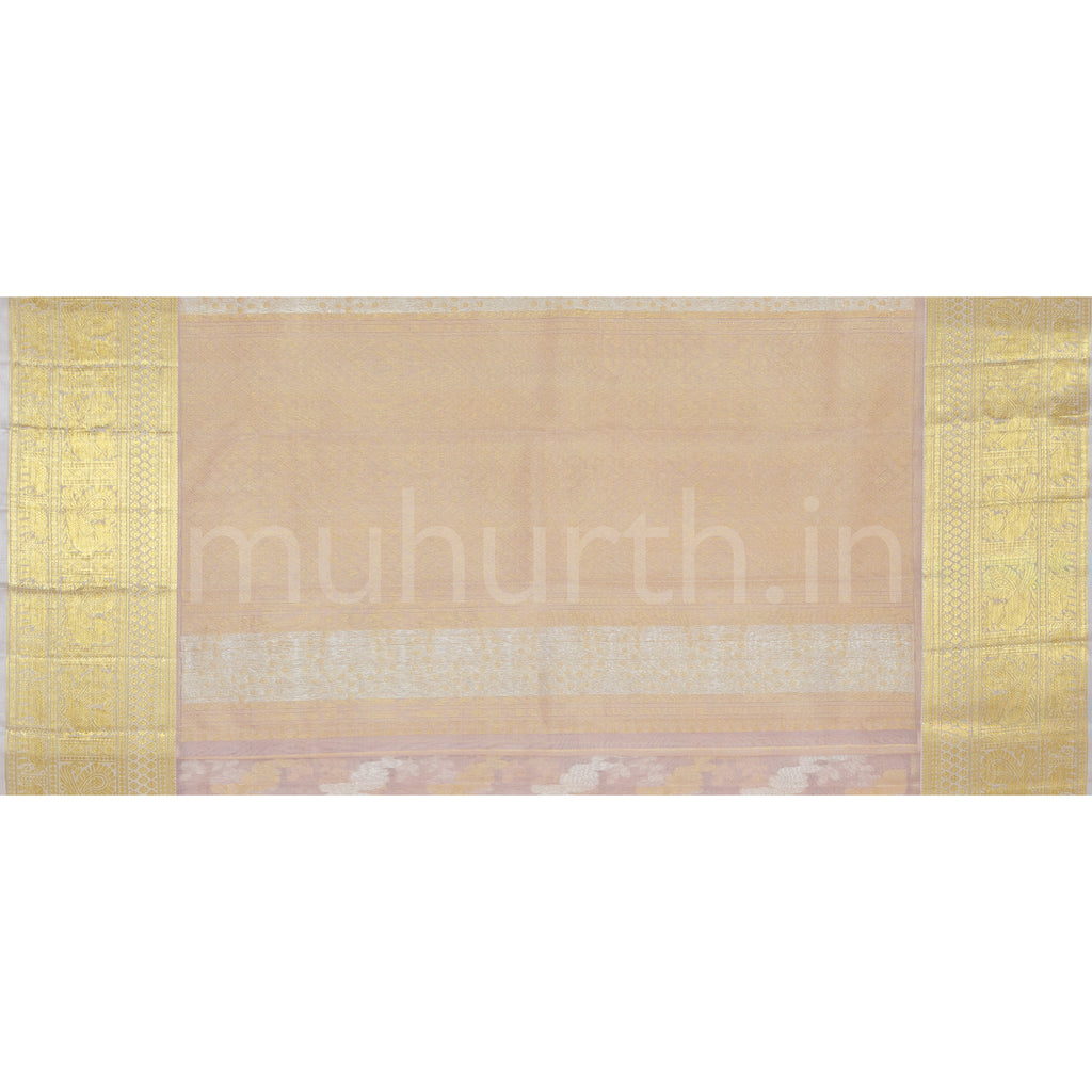 Light Lavender Kora Luxury Kanjivaram Silk Saree