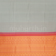Load image into Gallery viewer, Silver Grey Pure Kanjivaram Silk Saree
