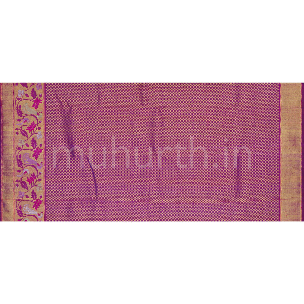 Light Ananda Pure Kanjivaram Silk Saree with Meenakshi
