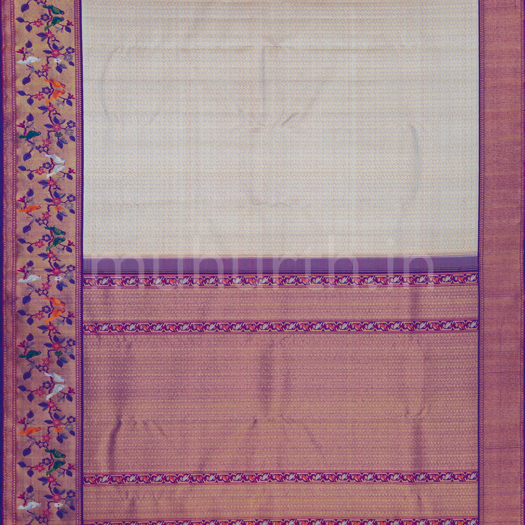 Powder Blue Meenakari Kanjivaram Silk Saree with Magenta