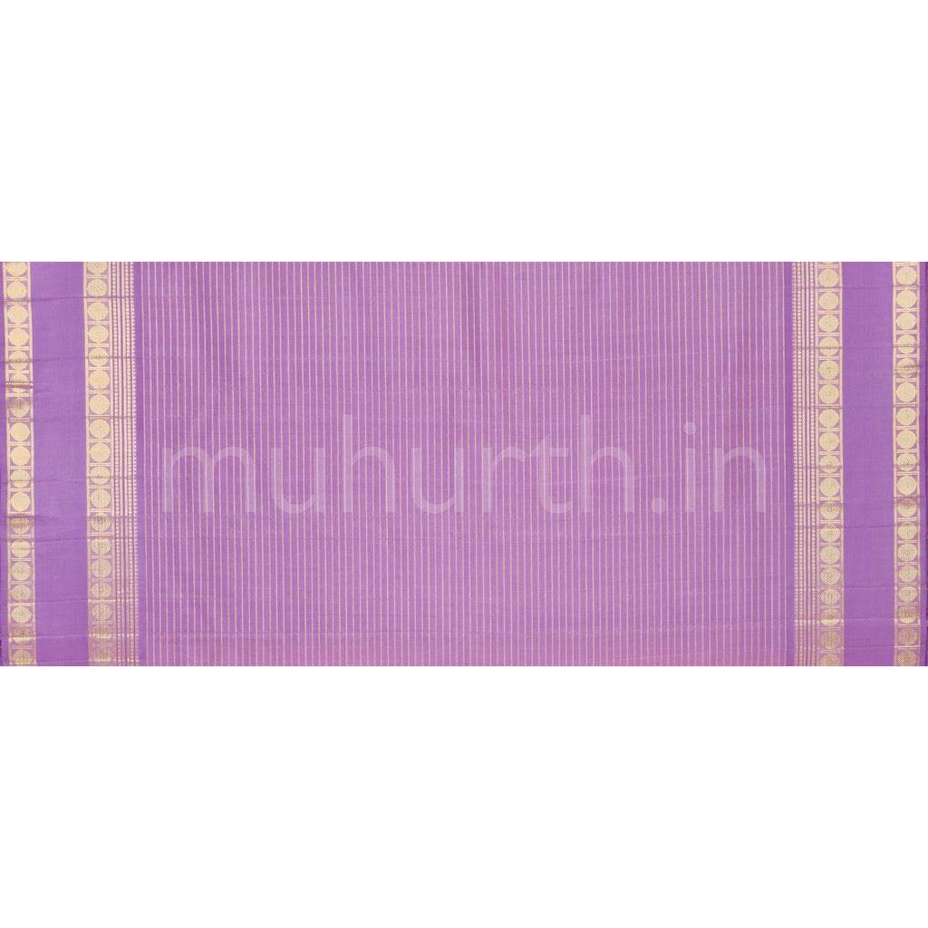 Light Peach Organza Tissue Kanjivaram Silk Saree with Lavender