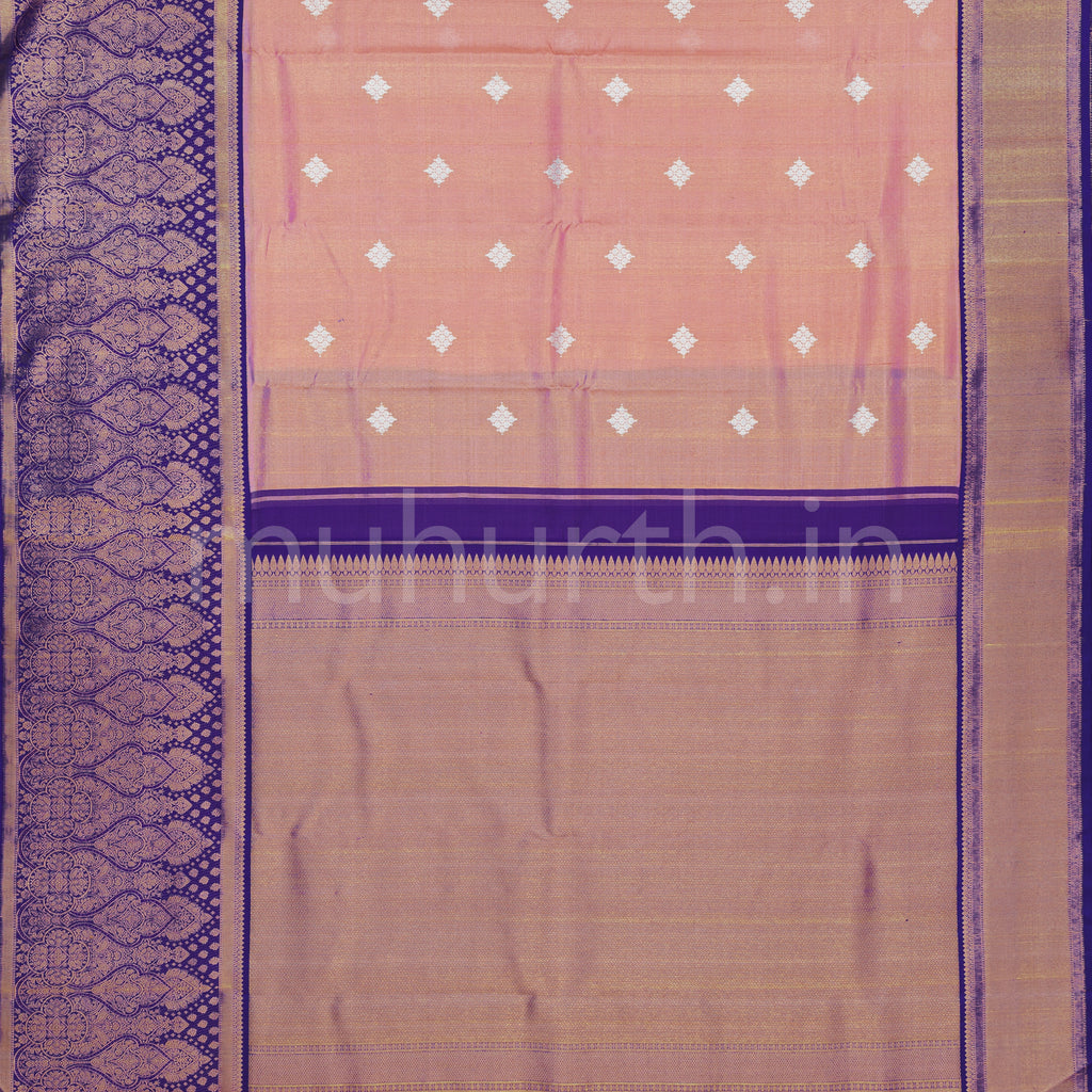 Pink Luxury Organza Tissue Kanjivaram Silk Saree with Meenakshi