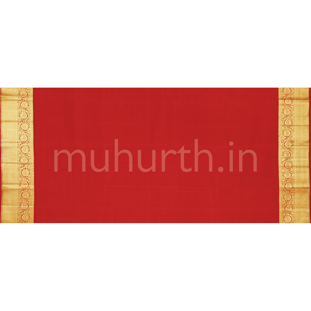 Bright Red Luxury Rangkat Pure Kanjivaram Silk Saree