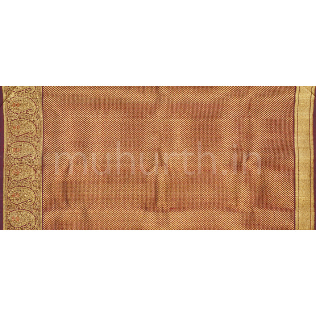 Brown Meenakari Pure Kanjivaram Silk Saree