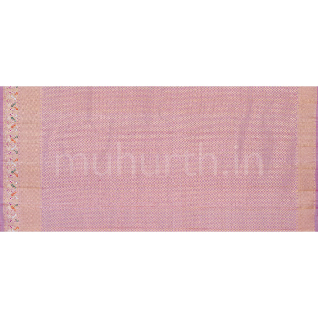 Magenta Meenakari Pure Kanjivaram Silk Saree with Pink