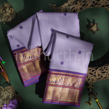 Load image into Gallery viewer, Lavender Pure Kanjivaram Silk Saree with Meenakshi