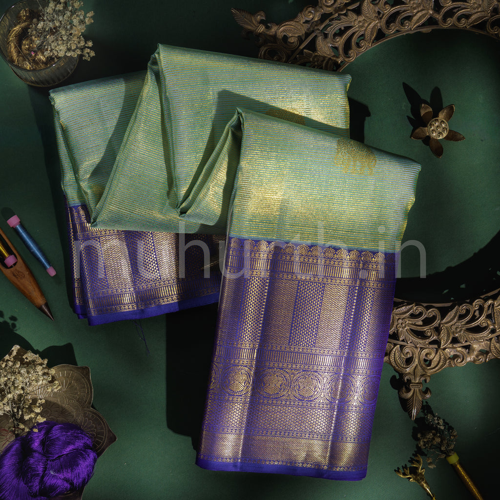Rexona Vaira Oosi Tissue Kanjivaram Silk Saree with Violet