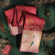 Load image into Gallery viewer, Rose Meenakari Kanjivaram Silk Saree with Pink