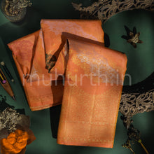 Load image into Gallery viewer, Carrot Orange Luxury Rangkat Pure Kanjivaram Silk Saree