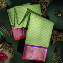 Load image into Gallery viewer, Tiratchai &amp; Off-White Checks Pure Zari Kanjivaram Silk Saree