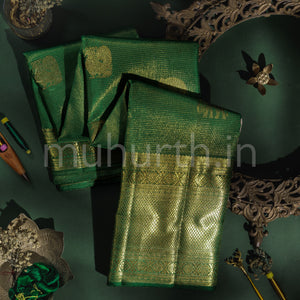 Green Vaira Oosi Tissue Kanjivaram Silk Saree