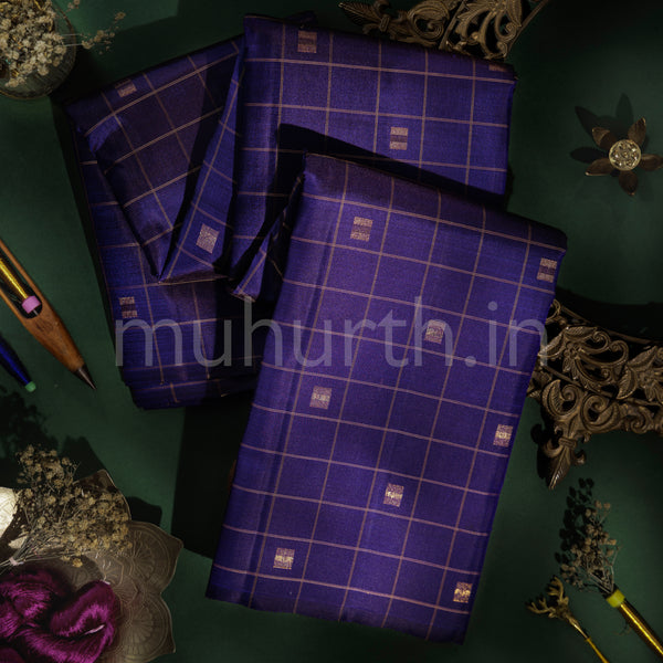 Dark Meenakshi Pure Zari Kanjivaram Silk Saree