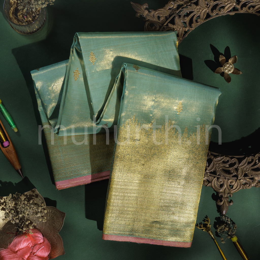 Light Rexona Organza Tissue Kanjivaram Silk Saree