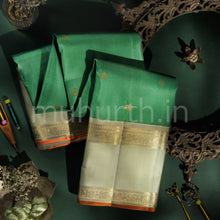 Load image into Gallery viewer, Light Green Pure Zari Kanjivaram Silk Saree with Elaichi