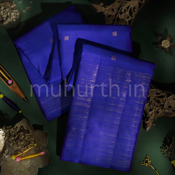 Violet Pure Zari Kanjivaram Silk Saree