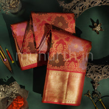 Load image into Gallery viewer, Bright Red Rangkat Kanjivaram Silk Saree