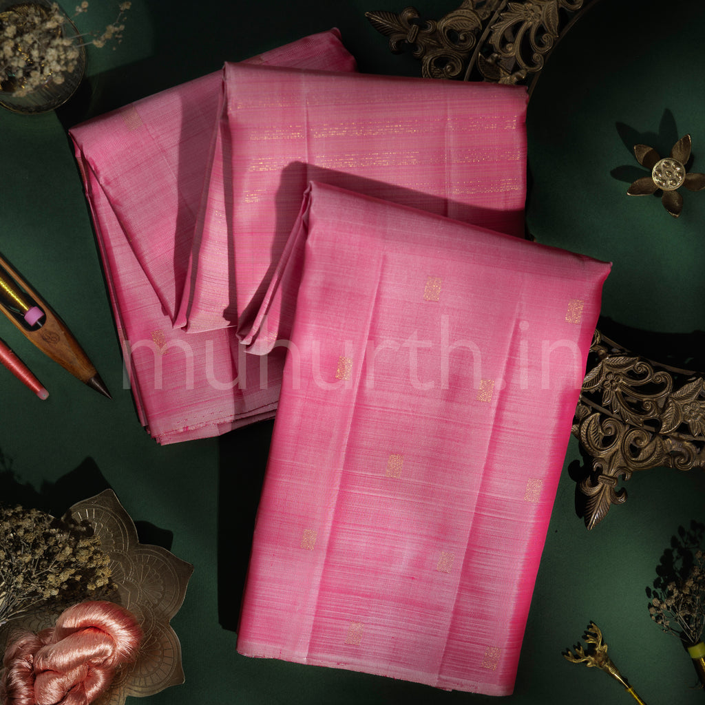 Light Pink Pure Zari Kanjivaram Silk Saree