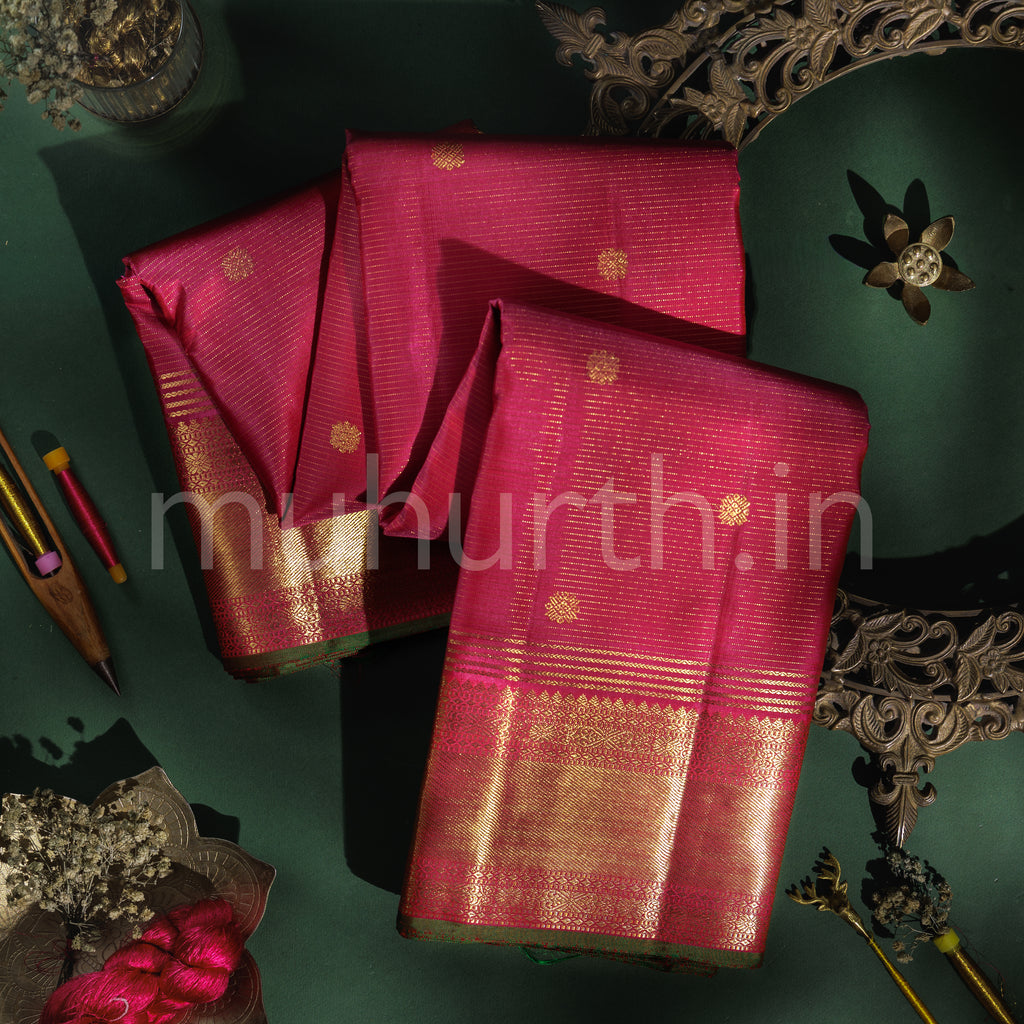 Ruby Magenta Pure Zari Kanjivaram Silk Saree