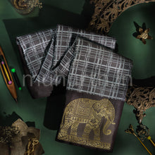 Load image into Gallery viewer, Black Pure Kanjivaram Silk Saree
