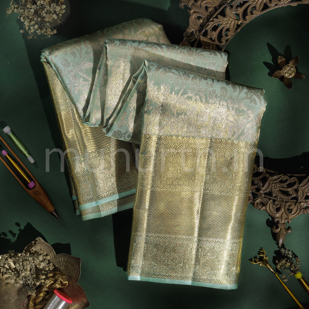 Light Rexona Tissue Kanjivaram Silk Saree
