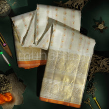 Load image into Gallery viewer, Off-White Pure Vaira Oosi Kanjivaram Silk Saree