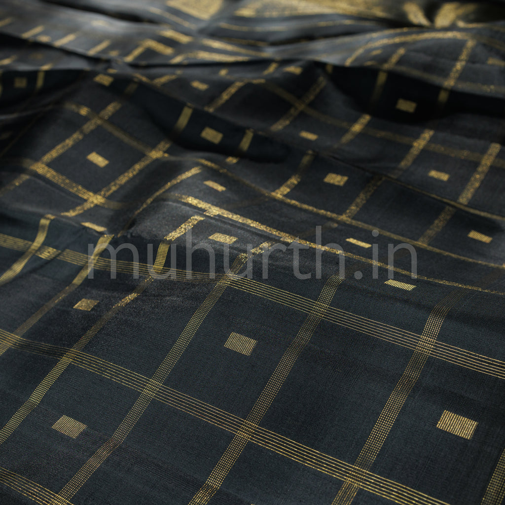 Black Pure Zari Kanjivaram Silk Saree