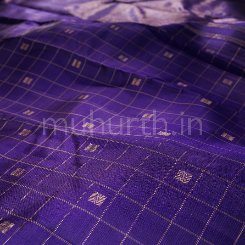 Dark Meenakshi Pure Zari Kanjivaram Silk Saree