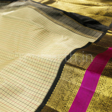 Load image into Gallery viewer, Sandal Pure Kanjivaram Silk Saree with Black