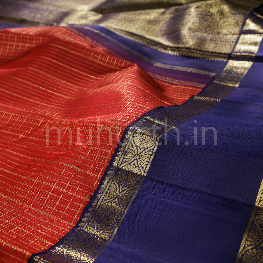 Arakku Pure Zari Kanjivaram Silk Saree with Vijaya