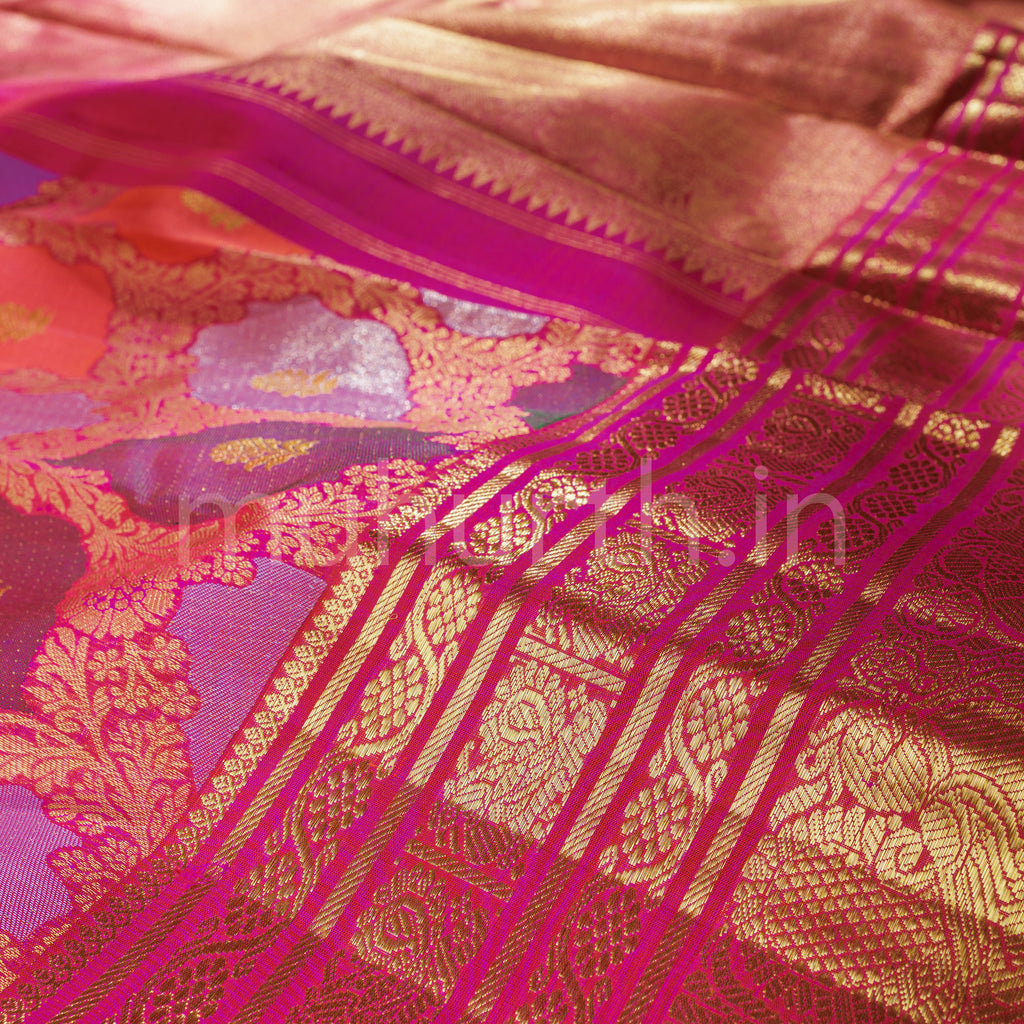 Red Rose Pure Rangkat Luxury Kanjivaram Silk Saree
