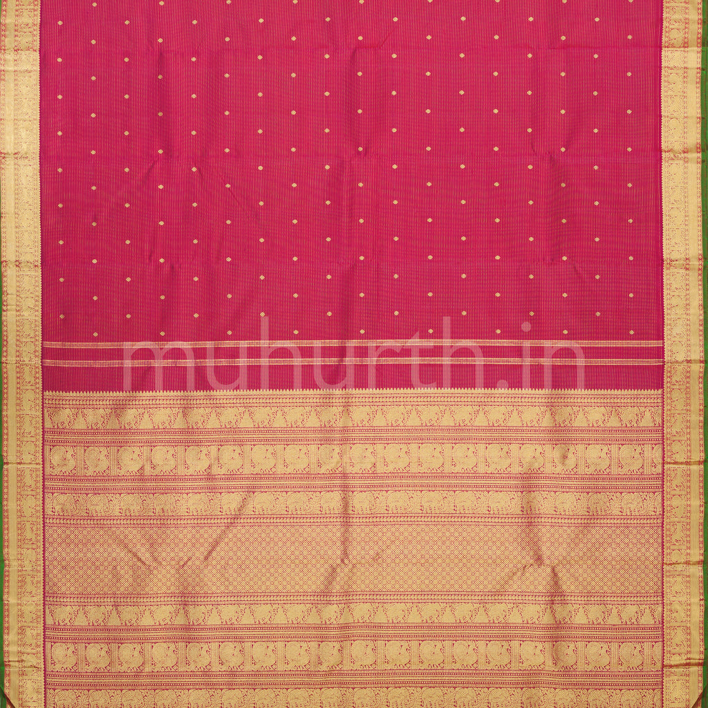 Magenta Pure Zari Vaira Oosi Kanjivaram Silk Saree