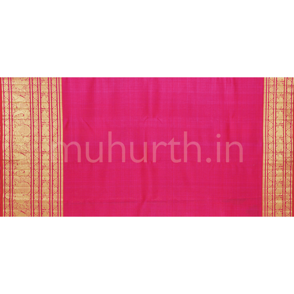 Red Rose Pure Rangkat Luxury Kanjivaram Silk Saree