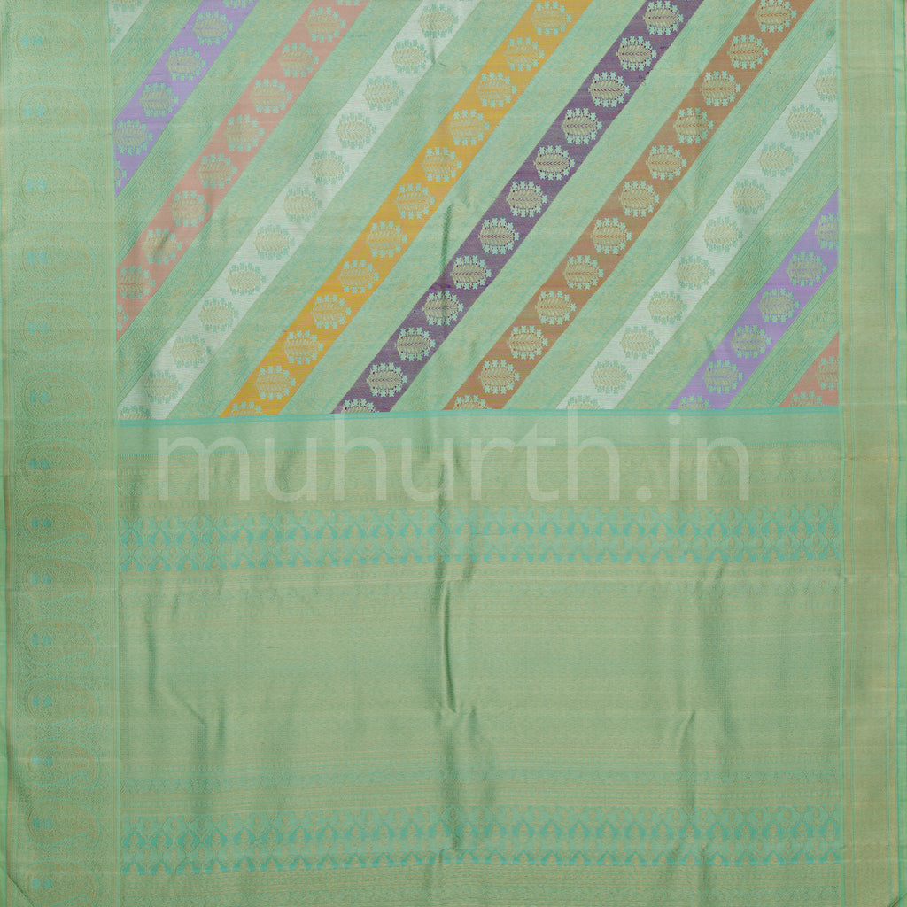 Sea Green Pure Rangkat Luxury Kanjivaram Silk Saree