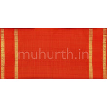 Load image into Gallery viewer, Off-White Pure Kanjivaram Silk Saree with Orange