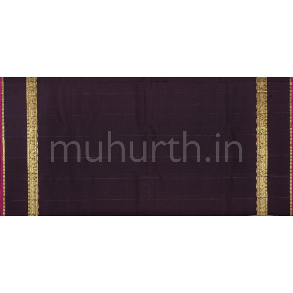 Mustard Pure Zari Kanjivaram Silk Saree with Pakku