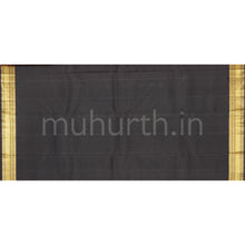 Load image into Gallery viewer, Black &amp; White Checks Pure Zari Kanjivaram Silk Saree