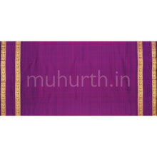 Load image into Gallery viewer, Off-White Pure Kanjivaram Silk Saree with Magenta