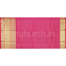 Load image into Gallery viewer, Peacock Green Pure Kanjivaram Silk Saree with Rani Rose