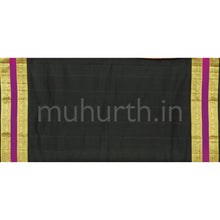 Load image into Gallery viewer, Sandal Pure Kanjivaram Silk Saree with Black