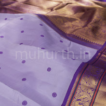 Load image into Gallery viewer, Lavender Pure Kanjivaram Silk Saree with Meenakshi