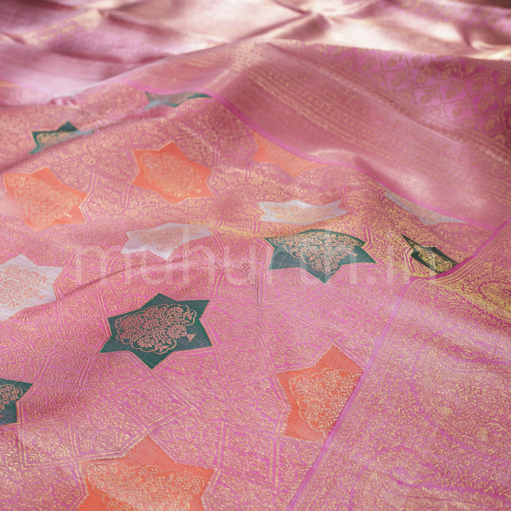 Pink Luxury Rangkat Kanjivaram Silk Saree