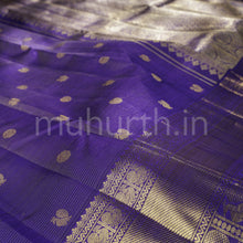 Load image into Gallery viewer, Violet Pure Vaira Oosi Kanjivaram Silk Saree