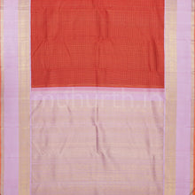 Load image into Gallery viewer, Red Pure Zari Kanjivaram Silk Saree with Lilac
