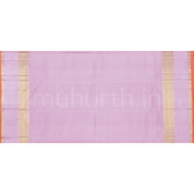 Load image into Gallery viewer, Red Pure Zari Kanjivaram Silk Saree with Lilac