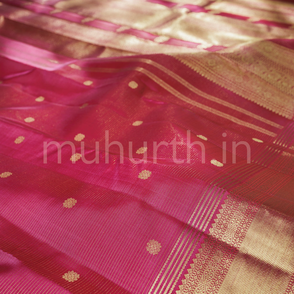 Ruby Magenta Pure Zari Kanjivaram Silk Saree