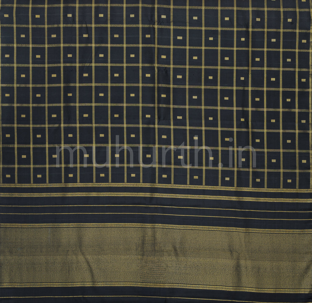 Black Pure Zari Kanjivaram Silk Saree
