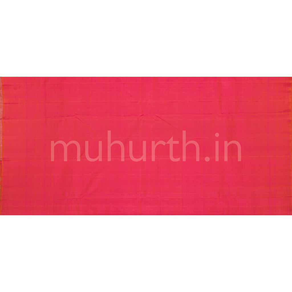 Orange Pink Pure Zari Tissue Kanjivaram Silk Saree