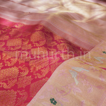 Load image into Gallery viewer, Rose Meenakari Kanjivaram Silk Saree with Pink