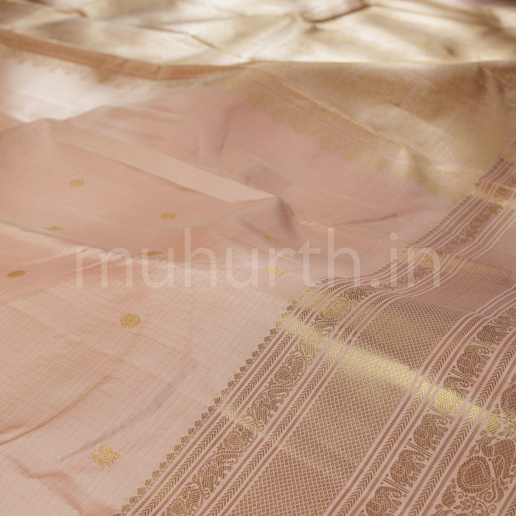 Sandal Pure Kanjivaram Silk Saree