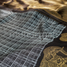 Load image into Gallery viewer, Black Pure Kanjivaram Silk Saree
